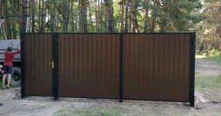 Купить распашные ворота из профнастила Нижнеудинск, цена от 2710 руб.